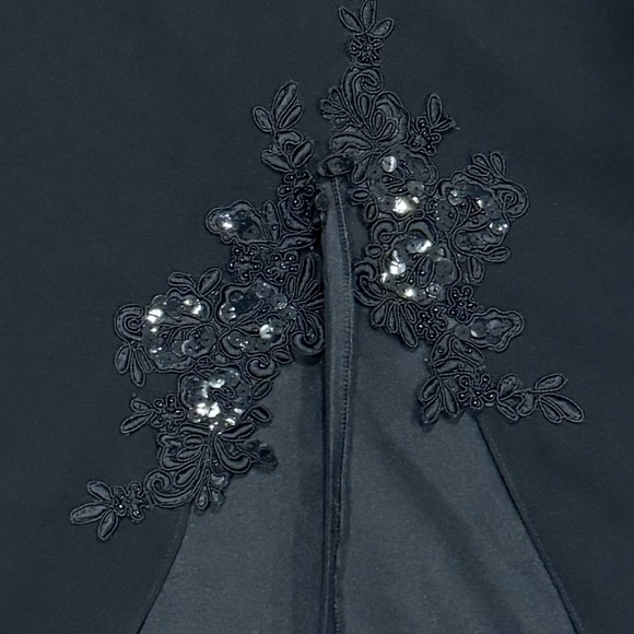 Joseph Ribkoff Vintage Black Trumpet Skirt With Embroidery & Sequins Size 6 - Picture 3 of 7